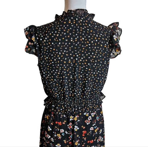 Ava James Floral Print Maxi Dress Sz M Peplum Waist Boho Fairy Whimsigoth Grunge - Picture 9 of 16